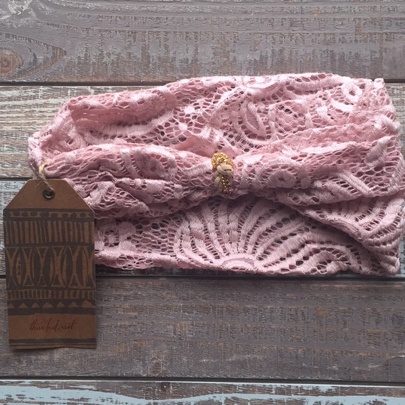 2XHP Light Pink Lace & Chains Head Band - Picture 3 of 4